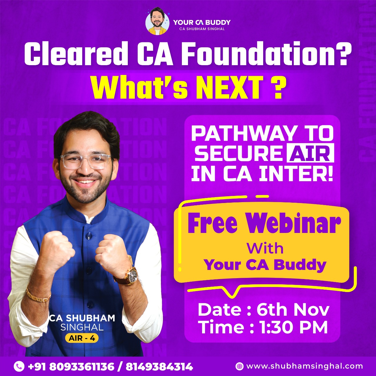 Cleared CA Foundation? What’s NEXT? (Free Webinar)