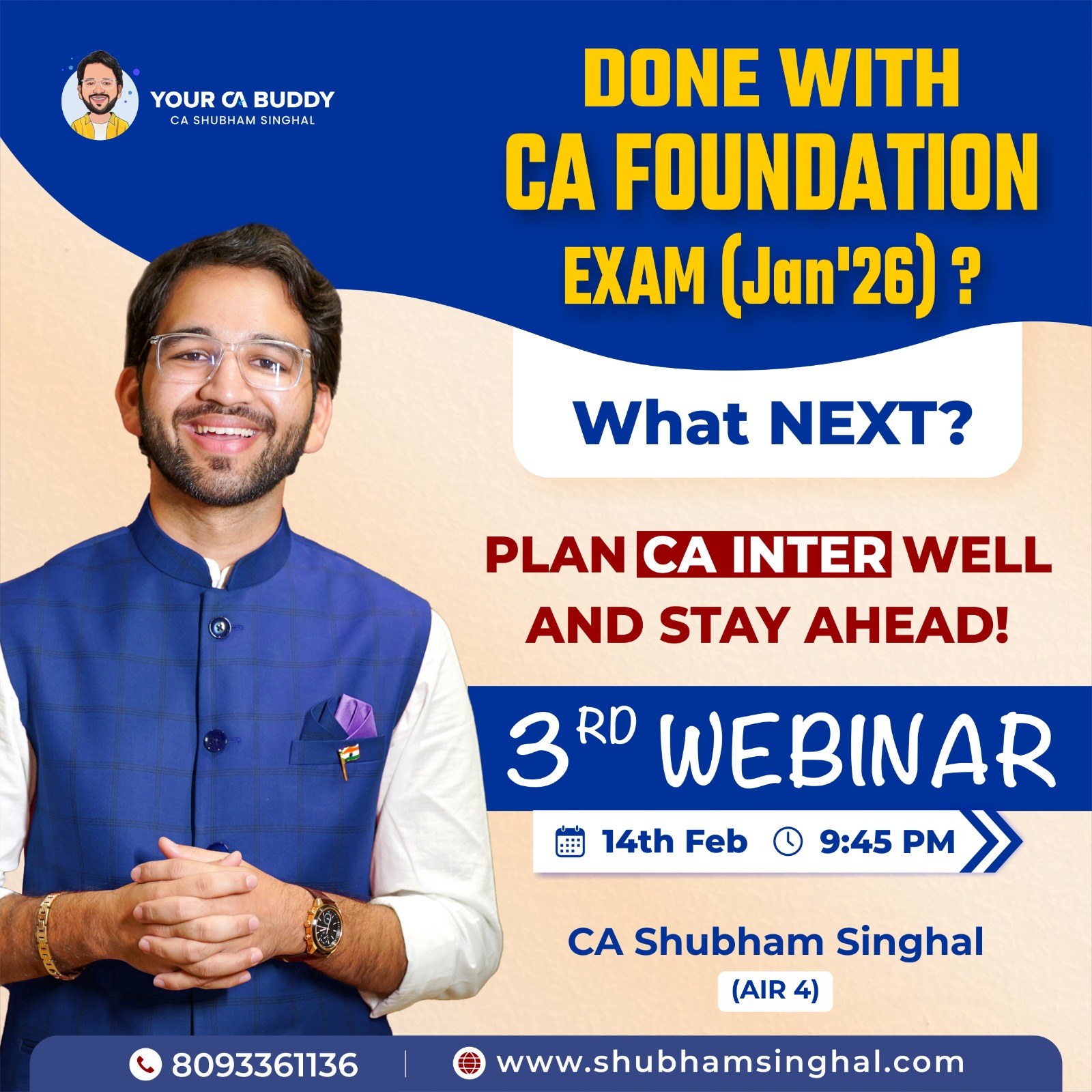 Done with CA Foundation Exam? What Next? (Free Webinar)